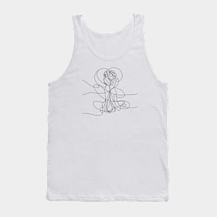 Lesbian Couple Line Art Abstract Tank Top